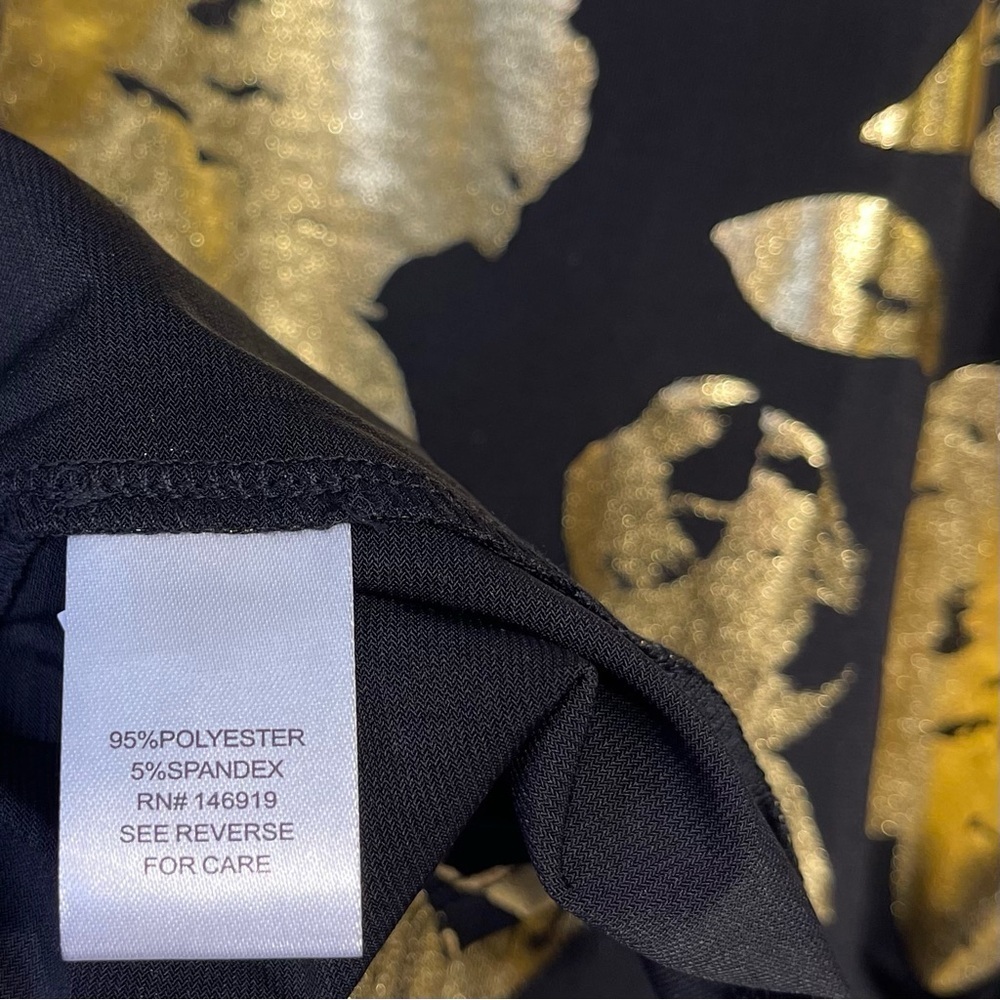 New Rachel Roy Womens Black Gold Metallic Floral Sleeveless Plus Business 2X - Picture 7 of 10